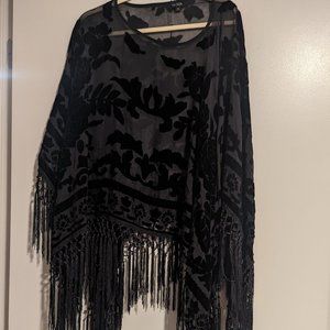 Floral Velvet Poncho